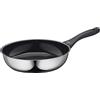 Küchenprofi COOK ROMA, padella con rivestimento antiaderente senza PFAS e fondo multistrato, adatta per induzione, forno fino a 180 °C, acciaio inossidabile, bordo alto, Ø 28 cm