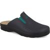 Fly Flot | Woman Professional, Zoccoli Sanitari Donna con Elastico Regolabile, Ciabatta con Tomaia in Pelle Forata, Sottopiede imbottito in Pelle Antishock, Blu, 35