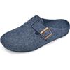 JOMIX Pantofole Uomo Invernali Feltro con Fibbia Ciabatte Ortopediche Anziani Calde Comode Plantare Morbido Estraibile Ergonomiche da Casa Pantofole Elegante da Interno ed Esterno MU2414 Blu Notte 41