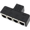 YINETTECH Accoppiatore in linea telefonico RJ11 femmina a 4 femmina 6P6C per fax fisso (da 1 a 4)