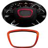 HIBEYO Adesivo per volante auto, adatto per Audi A3 A4L A4L A6L Q3 Q5 35TFSI Q7, in alluminio, logo sportivo, copertura del volante, emblema decorativo per interni, accessorio rosso