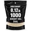 ADCSHOP 1000 Pallini Softair 0,12 g 6mm per Pistole e Repliche a Molla < 1 J
