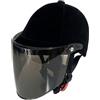 CAQYPVH Casco da Equitazione con Sottogola Certificato Copricapo Equitazione Vellutato Elegante Casco Regolabile per Rimessa per Cavalli, Casco Da Equitazione Estivo Con Visiera Color Tè, Nero