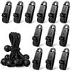 Gmili 24x Tenda Accessorio Set, 12x Clip per Teloni di Fissaggio, Clip per Tende e teloni con bloccaggio, 12x Palla in Gomma Elastica per l Fissaggio Teloni, carichi, Parasole da Giardino Tende