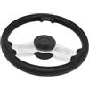 CAQYPVH Timone Barca Ruota di Navigazione Impugnatura Ergonomica Stabile Struttura Solida in Lega di Alluminio Adatto per Yacht Barche Marine Imbarcaz, 37 Cm con Manico