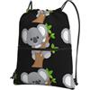 WHJSSF Hugging tree koala Prints Zaino con cerniera e coulisse, borsa leggera e pieghevole per viaggi, yoga, escursionismo e oggetti essenziali quotidiani