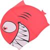Zerodeko Cuffia da Nuoto a Forma di Squalo in Silicone e Protettiva, per Vacanze Estive e Piscine, Design Cartoon Rosso Divertente