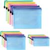 Oderra Buste Plastica Zip, A4+A5+A6 Sacchetto Impermeabile, 15 Pezzi trasparenti anelli Cartelline per documenti, ricevute, cosmetici, materiale scolastico