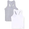 Tommy Hilfiger Donna Canotte Confezione da 2 Elasticizzate, Multicolore (White/Light Grey HTHR), XL