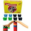 TOY2 Basic Kit di costruzione | 8 connettori per binario da treno Giocattoli compatibili con Brio & Lego Duplo | Kit con connettori per binari | Set di connettori per binari in legno durevole