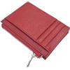 LOVSSU Portafoglio casual da lavoro in pelle con cerniera e porta carte di credito personalizzato nome(Red)