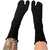 JTKSSCS Calzini Con Dita Calzini da donna in cotone pettinato con punta divisa, tinta unita, semplici, comodi e morbidi, due dita, modello Tabi Harajuku(Black)