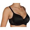 Selene, Reggiseno Donna con Ferretto e Coppe Imbottite, Dettagli in Pizzo Trasparente, Collezione Desire, Colore Nero, Taglia 4D