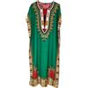 Kiran Fashion Nuovo Caftano Lungo da Donna in Cotone, Maxi, Estivo, Dashiki Africano, Copricostume da Spiaggia, Verde, Taglia unica