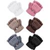 Geyoga 6 Paia Guanti senza Dita Convertibili Invernali Manopole Flip Top in Maglia Guanti con Copridita