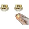 Cyraft 2 plafoniere in miniatura per casa delle bambole, mini luci LED dorate a batteria, scala 1:12, illuminazione per casa delle bambole per accessori decorativi per casa delle bambole