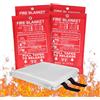 Flintronic Coperta Antincendio per Casa e Cucina, 4 Pezzi (1M x 1M) | Coperta Antincendio, Coperta in Fibra di Vetro, Protezione Ignifuga e Isolamento Termico, per Cucina Camino Casa Campeggio