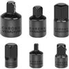 Flintronic 6 Pezzi Adattatore Bussola, Set di Adattatori Chiave Cricchetto, 1/2 a 3/8, 3/8 a 1/2, 3/8 a 1/4, 1/4 a 3/8, 1/2 a 1/4, 1/4 a 1/2, per Chiavi a Cricchetto o Dinamometrica-Nero