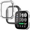 Pollachi [2 Pezzi Nero Cover Con Vetro Temperato per Amazfit Bip Max,Amazfit Bip Max Custodia Rigida Protezione Totale Ultra Sottile HD Clear Pellicola Protettiva Per iWatch
