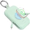 RORRY Power Bank, batteria esterna da 5000 mAh con cavo integrato, per iPhone 17/16/15/14/13/12, Apple Watch Ultra/11/10/9/8/7/6/SE, verde