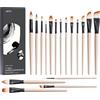 ARTIFY art supplies ARTIFY - Set di 17 pennelli professionali per acquerelli, con diversi tipi per principianti e artisti, adatti per acquerelli, guazzo, acrilico, inchiostro, tempera e pittura su tessuto