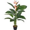 vidaXL Strelitzia Artificiale con Vaso Realistico Pianta Finta per Interni Decorazione Floreale Rosso 100 cm in Plastica e Poliestere