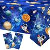 Heboland Tovaglia Festa Spazio, 137x274cm, 2 Pezzi | Tovaglia Compleanno Astronauta, Tovaglie Galassia Usa e Getta, Baby Shower Decorazioni Primo Compleanno Sistema