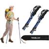 TREKOLOGY TREKZ SE Set 2 Bastoncini Trekking Pieghevoli - Bastoni da Trekking/Nordic Walking Stick per Uomini, Donne e Anziani - Leggeri, Espandibili, Retrattili Hiking Bastone - Campeggio Accessori