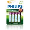 PHILIPS Batterie AA - Batterie Ricaricabili HR03 - NiMH 1,2V - 500 Ricariche - 2500mAh