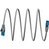 Goobay Cavo patch CAT 6A ultraflessibile U/UTP, grigio, 1 m - conduttore in rame (CU), guaina del cavo in TPE senza alogeni (LSZH)
