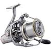 HAUT TON Mulinello da spinning 8000/9000/10000/12000/14000, 6+1BB in metallo, 4,8:1, rapporto di trasmissione 25 kg, resistenza pesante e lunga, pesci enormi in acqua salata costiera (HT-NGK, 10000)