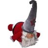 Vacchetti Giuseppe Piccolo Babbo Natale decorativo in tessuto rosso e grigio alto 34cm