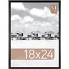 MCS Cornice per Poster Foundation 45,7 x 61,0 cm, Cornice in Legno Nero Tradizionale, Fissaggio a Parete Verticale e Orizzontale, Grande Cornice per Foto, Poster e Opere d'Arte (Confezione da 1)
