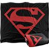 LOGOVISION Superman Rosso On Nero Shield Coperta super morbida al tatto setoso - 152 x 127 cm