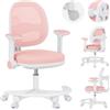 MARK ADLER Junior 3.6 - Sedia da ufficio per bambini evolutiva - Rose | Seduta ergonomica regolabile in altezza con poggiapiedi e braccioli estraibili - per bambini 90-160 cm