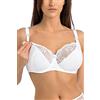 Teyli Reggiseno Allattamento Donna con Ferretto Spalline Regolabili - Reggiseni maternità Cotone Finiture in Pizzo - Reggiseni maternità Bianco 4G