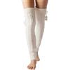 iB-iP Donna Scaldamuscoli Termici Balletto Aerobica Ginocchio, Taglia: Taglia unica, Bianco