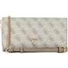 GUESS borsa a tracolla Noelle II Xbody Flap Organizer Dark Taupe Logo bianco