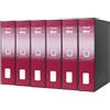 Esselte DOX 2 - 6 Registratori con custodia A4 e meccanismo a leva, Raccoglitori con leva formato Protocollo (23x33cm) con Dorso da 8 cm, Bordeaux, 85 x 352 x 288 mm, Conf.da 6 pezzi, D26205