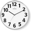 VIRTIME Orologio da parete moderno, Orologio a muro Diametro 35. silenzioso e con numeri in rilievo (Bianco)