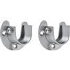 TopHomer Supporto per asta con flangia da 25 mm, supporto per asta da armadio, a forma di U, in acciaio inox, per armadio e tenda da doccia, 2 pezzi