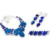 "Fatto a mano" Gioielli combinati in argento sterling 925 con pietra preziosa opale zaffiro blu