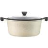 Laguiole Cuisson LAGUIOLE, Casseruola Modello Giada, 32 cm in alluminio con rivestimento ceramico antiaderente, coperchio in vetro, compatibile con tutte le fonti di calore, capacità 10,4 L, colore verde