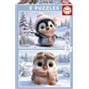 Educa - Set di 2 puzzle per bambini da 20 pezzi ciascuno | Puzzle con adorabili pinguini | Consigliato per bambini di 4, 5 e 6 anni | 2x20 (20505)