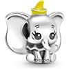 PANDORA Disney Ciondolo con Dumbo in argento 9 con smalto nero e giallo