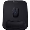 Gimars Tappetino Mouse Poggiapolsi, Mouse Pad Ergonomico in Memory Foam, 28x21cm Grande Mousepad Gaming con Supporto Poggia Polsi e Base Antiscivolo per Computer Laptop Ufficio, Nero
