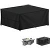 LAMUNI Copertura Tavolo Giardino, Tessuto Oxford 420D Copertura per mobili da Giardino, Antivento, Anti-UV Copritavolo Esterno Impermeabile Telo Copertura per Tavolo Rettangolare, 240x180x75cm