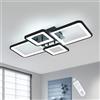 DELIPOP Plafoniera LED Soffitto Dimmerabile, 54W Lampada da Soffitto Moderna con Telecomando 3000K-6500K, Funzione di Memoria, Nero Lampadario Cameretta per Soggiorno Camera da Letto Cucina Pranzo