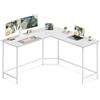 VASAGLE Scrivania per Computer a Forma di L, 140 x 140 x 76 cm, Scrivania ad Angolo, per Ufficio Studio, Bianco Acero LWD073W01V1