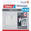 tesa Chiodo Adesivo da 0,5kg per Carta da Parati ed Intonaco, Bianco, Set di 2 Pezzi